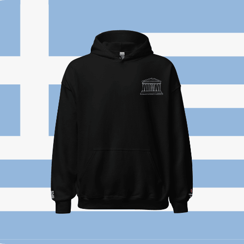 🌐 QR Hoodie - Capitals of The World (Athens) Wearing Memory