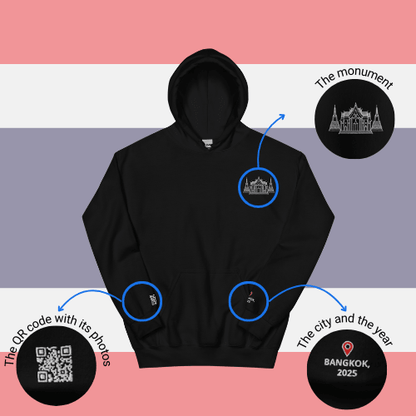 🌐 QR Hoodie - Capitals of The World (Bangkok) Wearing Memory