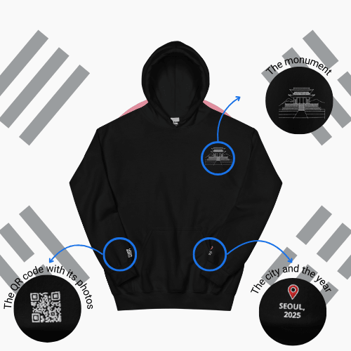 🌐 QR Hoodie - Capitals of The World (Seoul) Wearing Memory