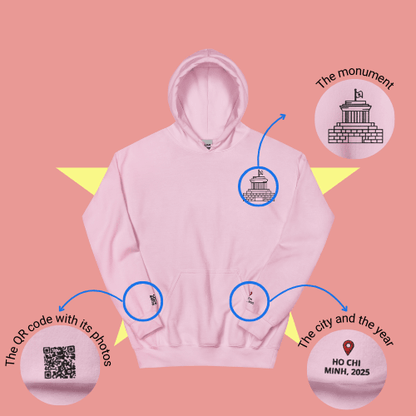 🌐 QR Hoodie - Capitals of The World (Ho Chi Minh) Wearing Memory