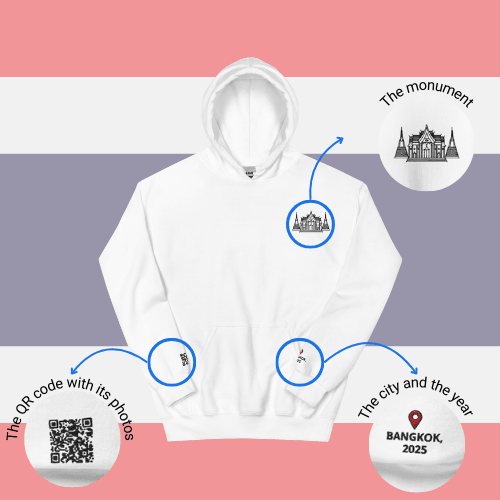 🌐 QR Hoodie - Capitals of The World (Bangkok) Wearing Memory