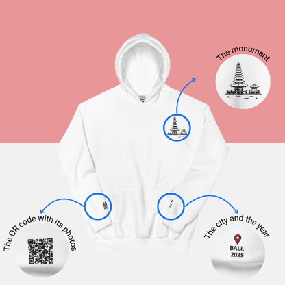 🌐 QR Hoodie - Capitals of The World (Bali) Wearing Memory